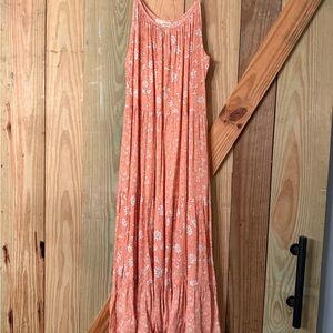 Universal Thread Coral and White Floral Maxi Dress